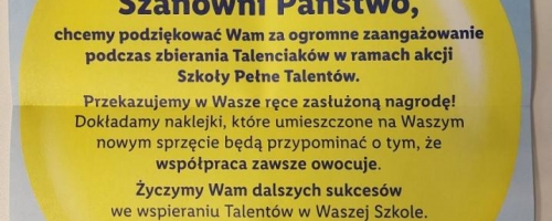 Otrzymaliśmy nagrody w ramach akcji 