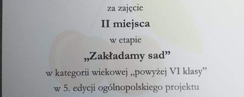 Otrzymaliśmy nagrody za zajęcie II miejsca w etapie 